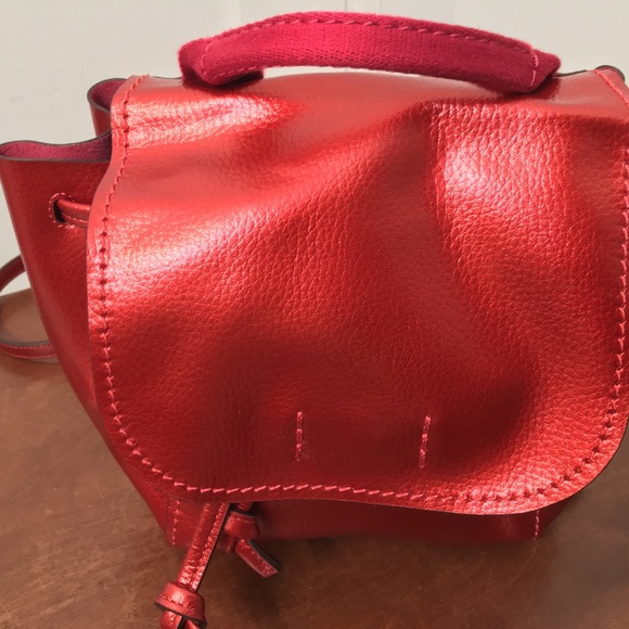 Coach Red Metallic Derby Backpack Pebble Leather Brand new with tag . - Picture 15 of 15